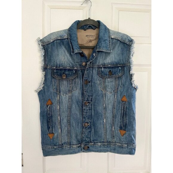 Imperious Other - Imperious Mens Denim Vest Y2K Grunge Rocker